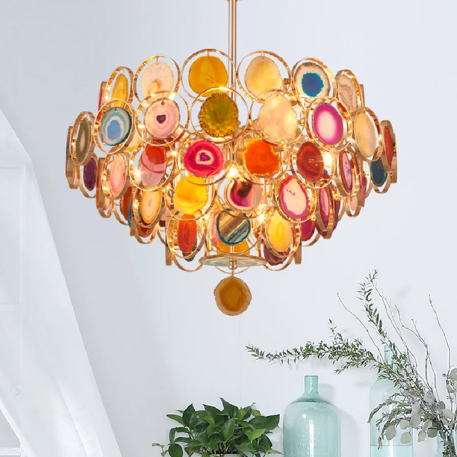Multicolor Agate Modern Suspension Newest Design Chandelier Nodic Style LED Hanging Lamp Home Decor Restaurant Cafe Hotel
Multicolor Agate Modern Suspension Newest Design Chandelier Nodic Style LED Hanging Lamp Home Decor Restaurant Cafe Hotel