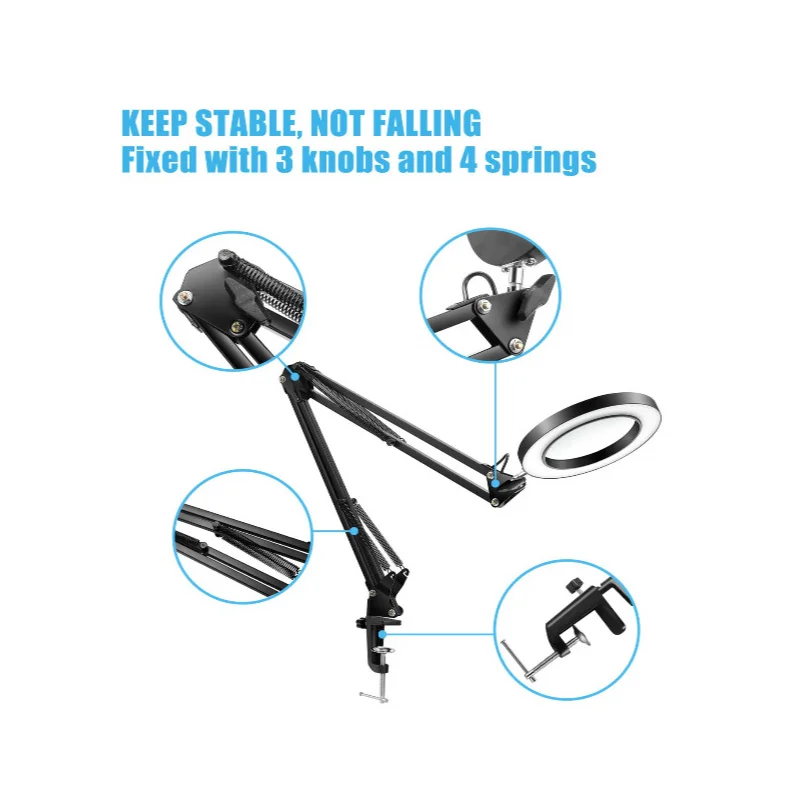 Foldable Professional 5X Magnifying Glass Desk Lamp Magnifier LED Light Reading Lamp with Three Dimming ModesUSB Power SupplyNEW
Foldable Professional 5X Magnifying Glass Desk Lamp Magnifier LED Light Reading Lamp with Three Dimming ModesUSB Power SupplyNEW