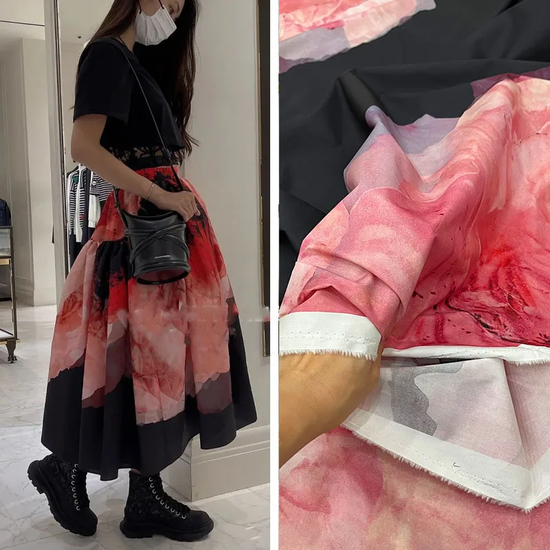 Natural Pure Poplin Cotton Fabric Brand Fashion Design Polyester Satin Rose Print Black Fabric Cloth for Dress by the Meter Sew
Natural Pure Poplin Cotton Fabric Brand Fashion Design Polyester Satin Rose Print Black Fabric Cloth for Dress by the Meter Sew