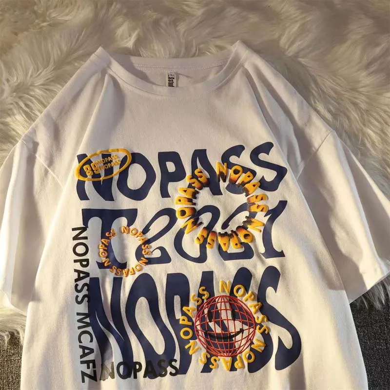 100% Cotton Summer Short-sleeved T-shirt Men And Women 2022 New American Retro Print Loose Wild Ins Top Tide
100% Cotton Summer Short-sleeved T-shirt Men And Women 2022 New American Retro Print Loose Wild Ins Top Tide