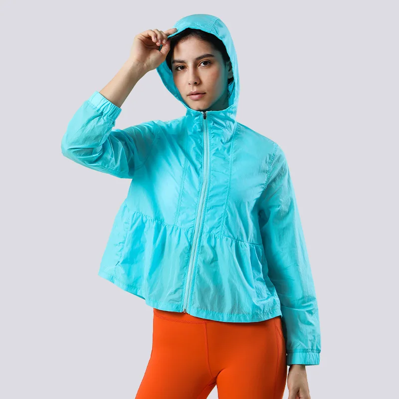 

Женское тонкое пальто LULU в том же стиле, Солнцезащитная одежда, быстросохнущая Спортивная одежда для фитнеса, Свободный Топ для йоги на молн...