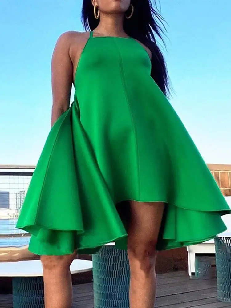 Summer Mini Dress 2022 Fashion VONDA Women Sexy Straps Zipper Bohemian Sleeveless Asymmetric Ruffled Dress Beach Party Sundress
Summer Mini Dress 2022 Fashion VONDA Women Sexy Straps Zipper Bohemian Sleeveless Asymmetric Ruffled Dress Beach Party Sundress