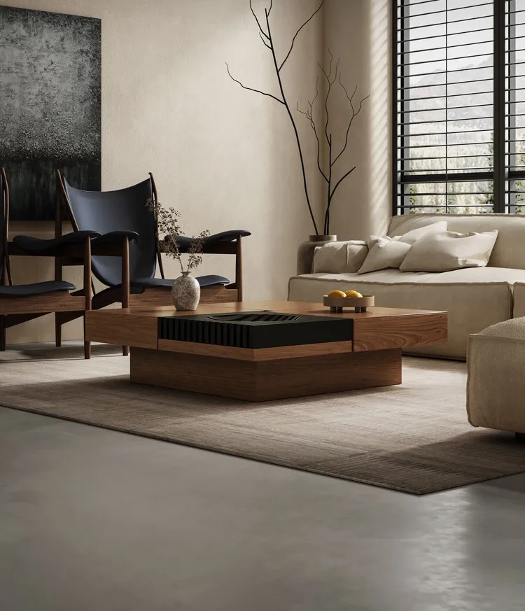 Кофейный столик из цельной итальянской древесины, для гостиной, дома, Простой Современный дизайнерский высококлассный квадратный кофейный столик
Кофейный столик из цельной итальянской древесины, для гостиной, дома, Простой Современный дизайнерский высококлассный квадратный кофейный столик