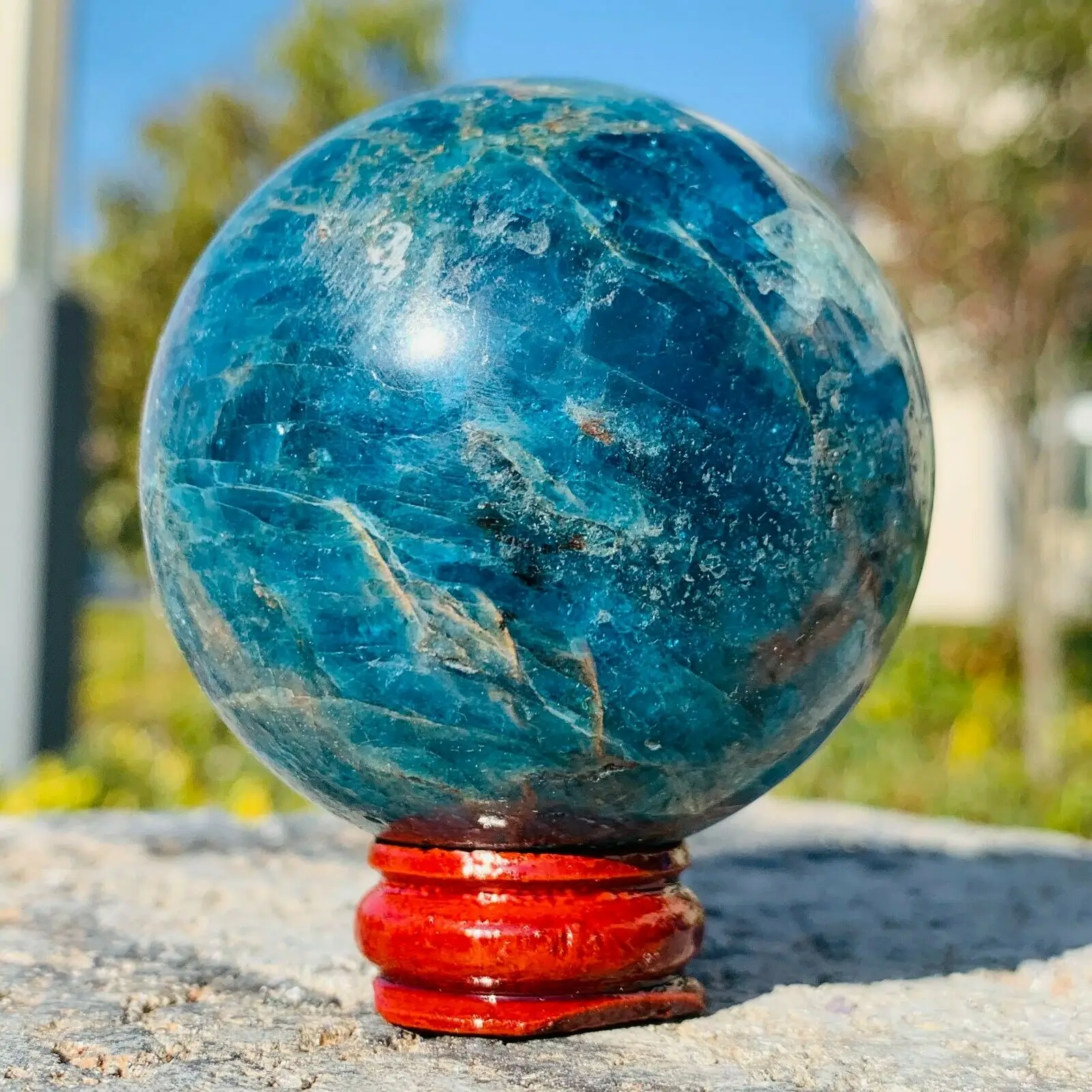 Beautiful Natural Blue Apatite Sphere Healing Energy Crystal
Beautiful Natural Blue Apatite Sphere Healing Energy Crystal