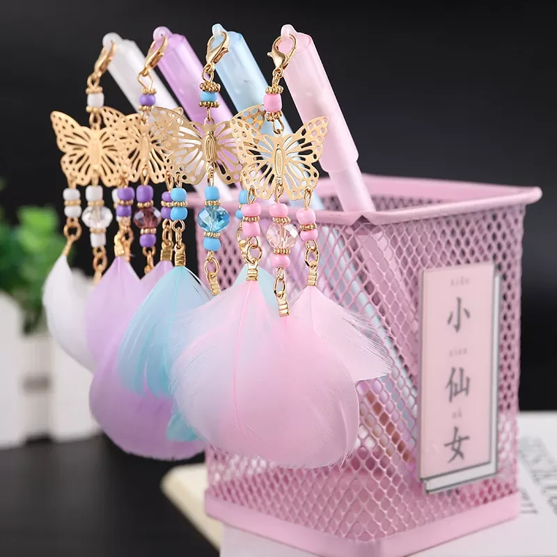 Korean Feather Pendant Gel Pen 0.5mm Black Ink Quick Dry Signature Pen for Student Stationery Gift Office Supplies
Korean Feather Pendant Gel Pen 0.5mm Black Ink Quick Dry Signature Pen for Student Stationery Gift Office Supplies