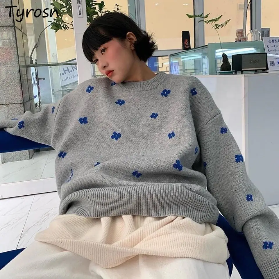 Elegant Floral Knitted Sweaters Pullovers Chic Fashion O-neck Loose Cozy Vintage Streetwear Students Spring Autumn Ulzzang Ins
Elegant Floral Knitted Sweaters Pullovers Chic Fashion O-neck Loose Cozy Vintage Streetwear Students Spring Autumn Ulzzang Ins
