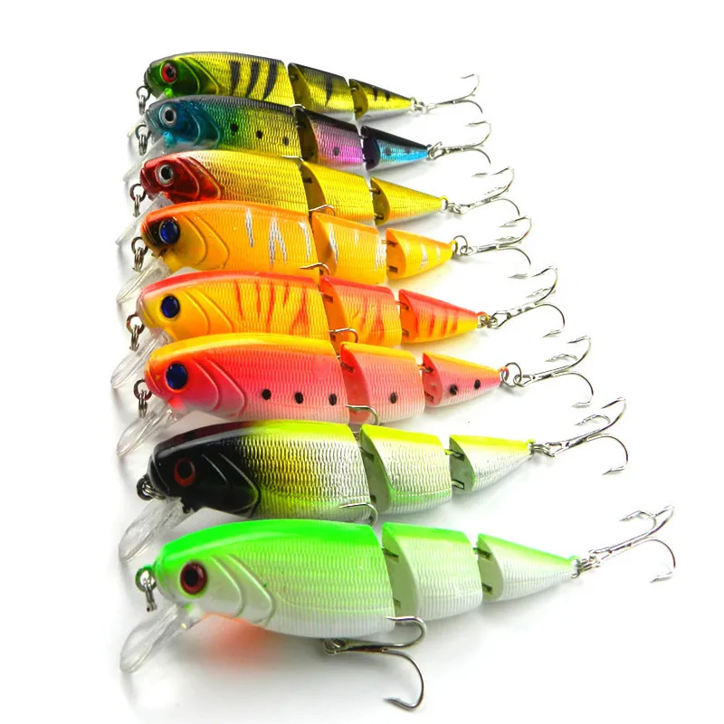 

1 Piece Minnow Fishing Lures 3 jointed Segments Plastic Hard Baits Swimming Depth 1.2-1.8m Bass Carp Special OPP