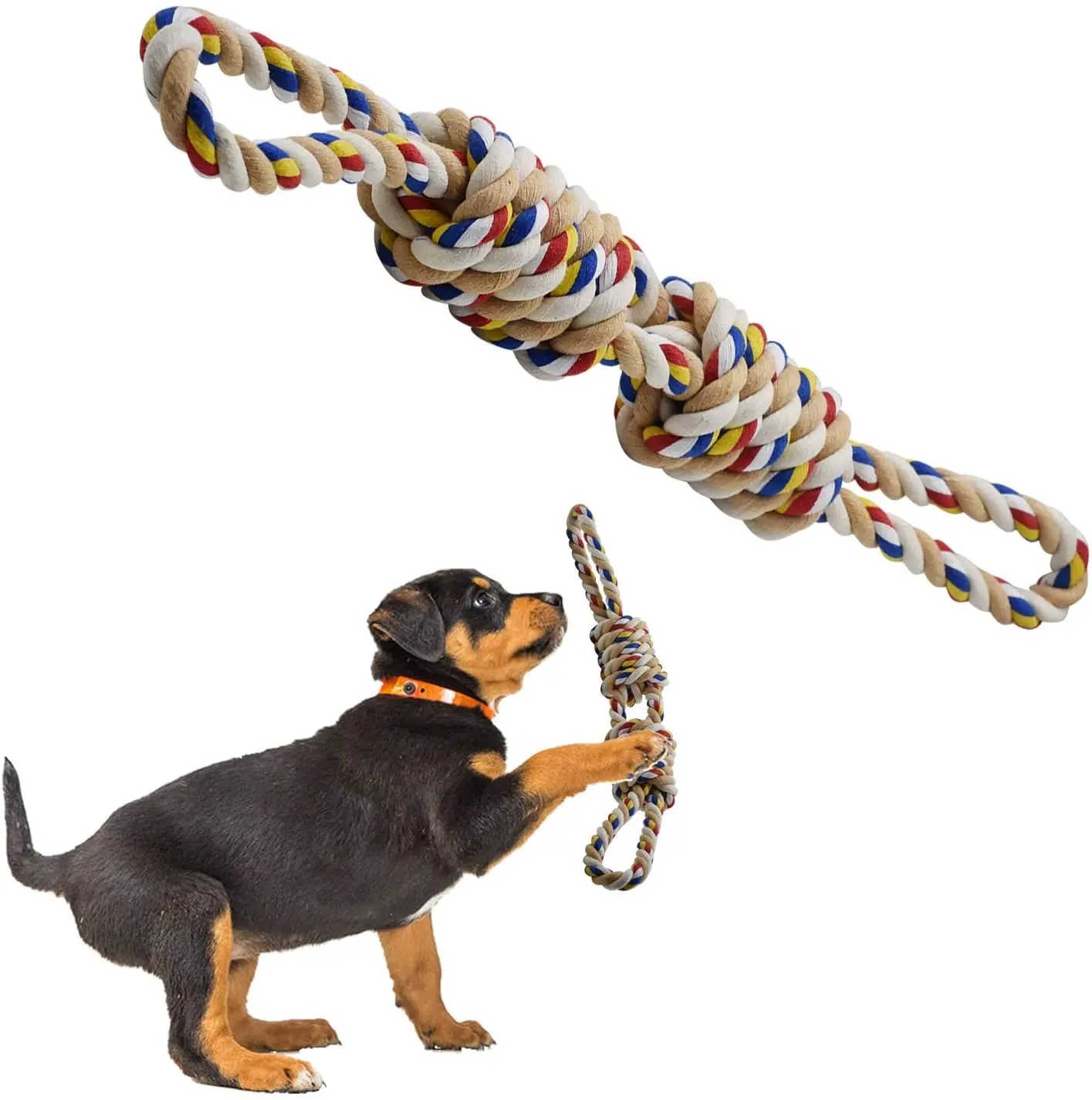 23-Inch Powerful Large Chew Dog Leash Toy, Durable Dog Chew Toy For Tug-Of-War, Sturdy Three-Knot Rope Tug (Color )
23-Inch Powerful Large Chew Dog Leash Toy, Durable Dog Chew Toy For Tug-Of-War, Sturdy Three-Knot Rope Tug (Color )