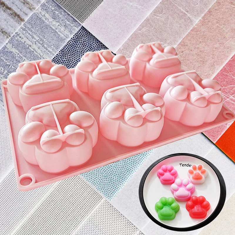 

Silicone Mold Fondant Dog Footprint Cake Molds Cupcake Cookie Cat Paw Feet Mould for Handmade Soap Kitchen Tool Confectionery