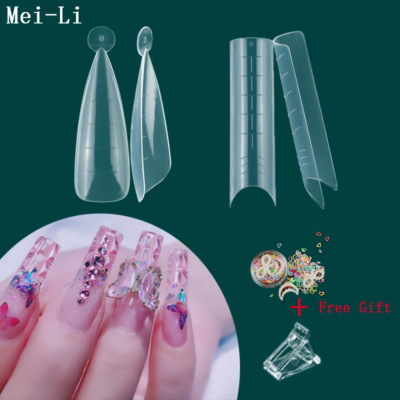 120PCS Clear Dual Form Almond Full Cover DIY Nails Quick Building Mold For Poly Nail Art UV Gel Extend Mold Top Forms For Nails
120PCS Clear Dual Form Almond Full Cover DIY Nails Quick Building Mold For Poly Nail Art UV Gel Extend Mold Top Forms For Nails