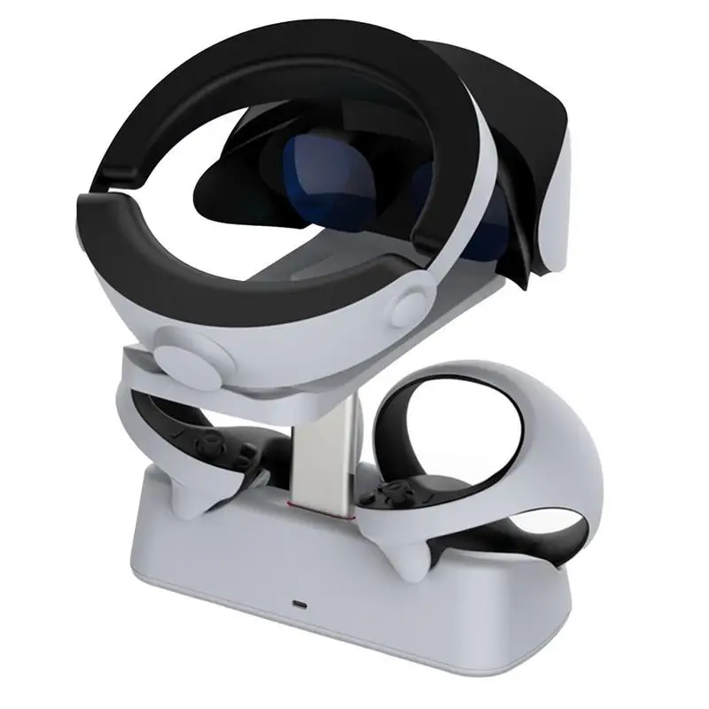 

For PS VR2 Game Controller Charging Dock Fast Charger Docking Station Stand With Charging Cable Indicator And Glass Holder