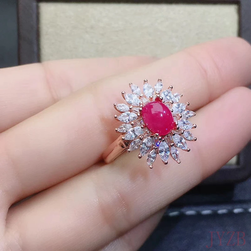 Natural ruby ring Romantic style exquisite jewelry for Valentine's Day gift selection 5x7mm
Natural ruby ring Romantic style exquisite jewelry for Valentine's Day gift selection 5x7mm