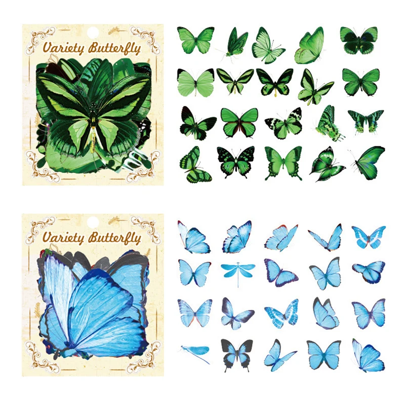 

40pcs Colorful Butterfly Wings Stickers Epoxy Resin Fillings Plant Sticker For DIY Silicone Mold Filler Nail Art Crafts Decorati