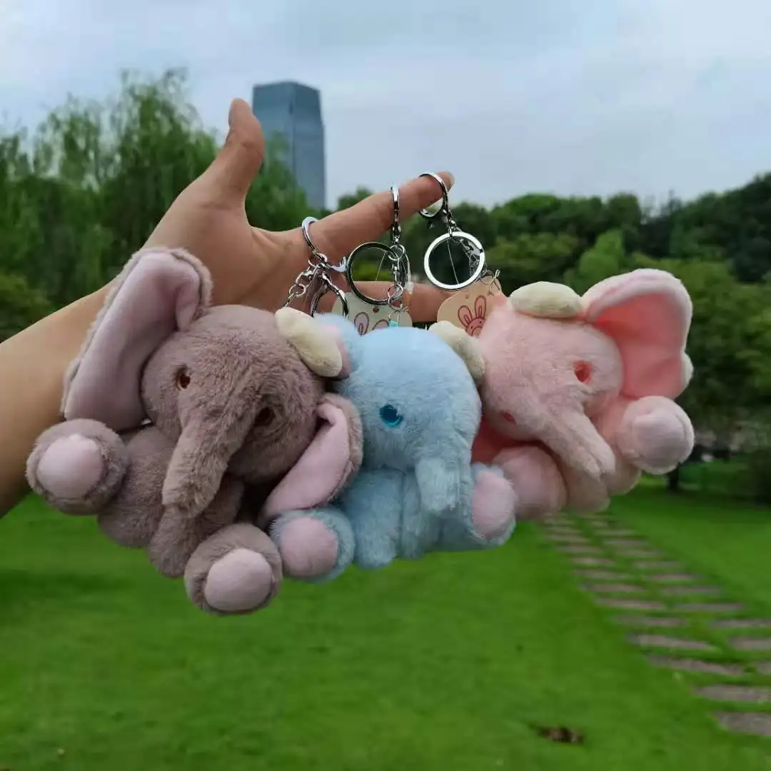 

New Cute Big Ear Elephant Lifelie Keychain Cool Fashione Boutique Bag Decorate Pandent Very Soft Sweet Birthday Christmase Gift
