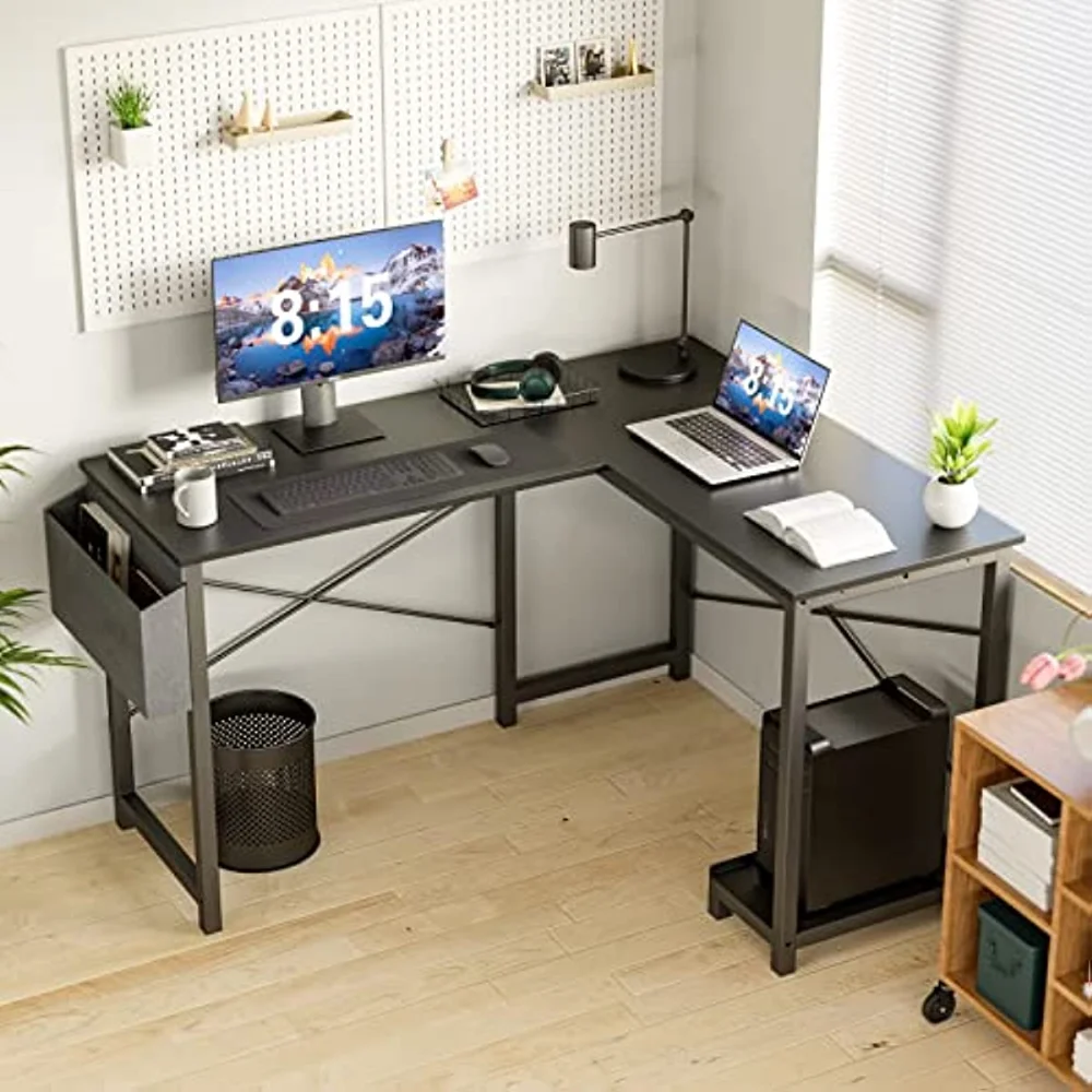 Computer Desk-49 Inch L Shaped Desk Office Desk with Reversible Storage Shelf and Cloth Bag Home Office Corner Desk Modern Style
Computer Desk-49 Inch L Shaped Desk Office Desk with Reversible Storage Shelf and Cloth Bag Home Office Corner Desk Modern Style