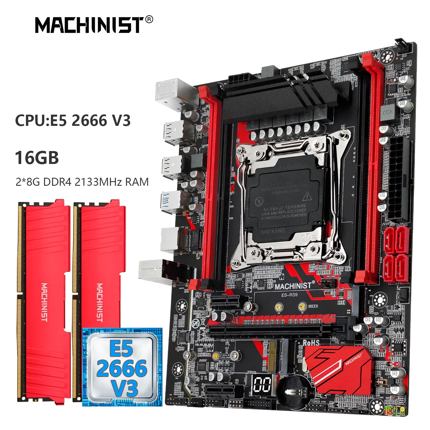 MACHINIST E5-RS9 комплект материнской платы Xeon E5 2666 V3 CPU LGA 2011-3 DDR4 RAM 16GB памяти NVME M.2 USB 3,0 четырехканальный
MACHINIST E5-RS9 комплект материнской платы Xeon E5 2666 V3 CPU LGA 2011-3 DDR4 RAM 16GB памяти NVME M.2 USB 3,0 четырехканальный