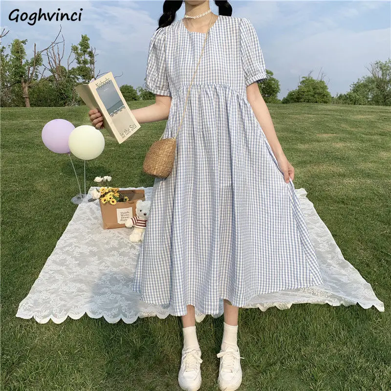 Женские клетчатые платья до щиколотки с коротким рукавом, свободные элегантные милые винтажные женские платья в Корейском стиле с высокой ...
Женские клетчатые платья до щиколотки с коротким рукавом, свободные элегантные милые винтажные женские платья в Корейском стиле с высокой ...