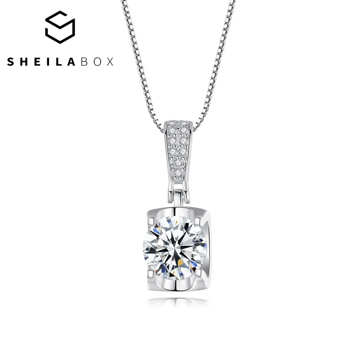 Sheilabox Moissanite 925 Necklace Ladies Silver Pendant 1 Carat Excellent Cut Diamond Simple Design Sparkling Bridal Jewelry
Sheilabox Moissanite 925 Necklace Ladies Silver Pendant 1 Carat Excellent Cut Diamond Simple Design Sparkling Bridal Jewelry
