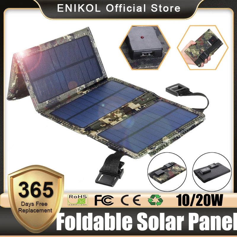 10W/20W Foldable Portable Solar Panel Waterproof 5V USB Energy Solar Cell Charger for Mobile Phone Outdoor Camping
10W/20W Foldable Portable Solar Panel Waterproof 5V USB Energy Solar Cell Charger for Mobile Phone Outdoor Camping