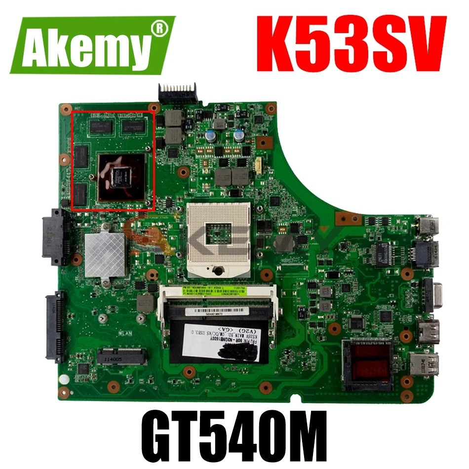 Материнская плата AKEMY K53SV для ноутбука ASUS K53SM K53S K53SD A53S X53S P53S K53SJ K53SC, материнская плата для ноутбука rev3.0/3,1/2,9/GT540M
Материнская плата AKEMY K53SV для ноутбука ASUS K53SM K53S K53SD A53S X53S P53S K53SJ K53SC, материнская плата для ноутбука rev3.0/3,1/2,9/GT540M