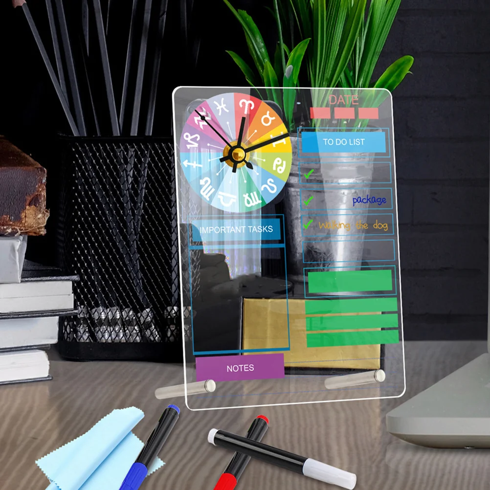 1 Set Whiteboard with Clock DIY Tabletop Planning Memo Board Without Battery
1 Set Whiteboard with Clock DIY Tabletop Planning Memo Board Without Battery