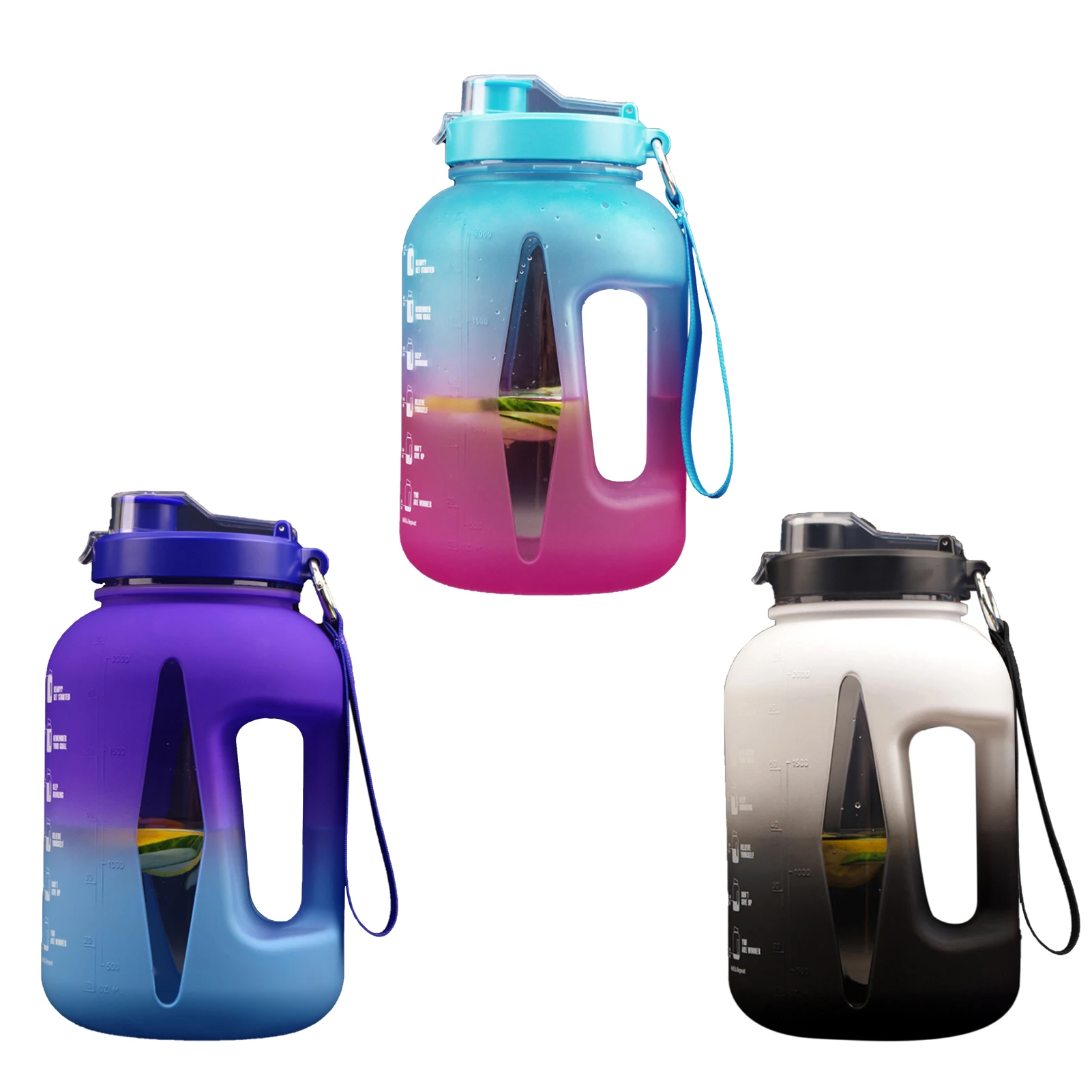 Portable Sports Water Bottle 2.2L Large Capacity Water Bottle With Time Marker Gradient Fitness Water Jug Leakproof Drinks Cup
Portable Sports Water Bottle 2.2L Large Capacity Water Bottle With Time Marker Gradient Fitness Water Jug Leakproof Drinks Cup