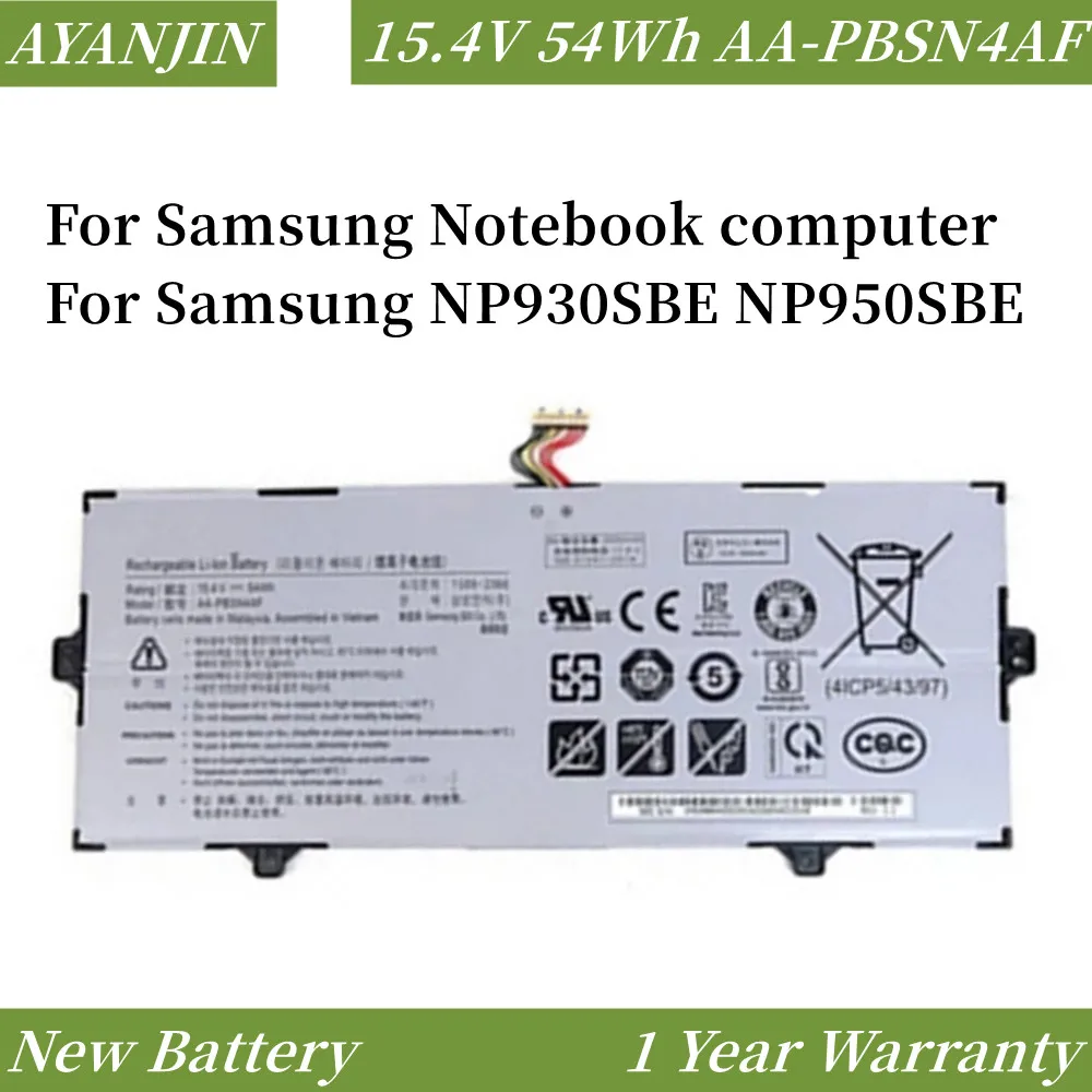New 15.4V 54Wh AA-PBSN4AF Laptop Battery For Samsung Notebook computer for Samsung NP930SBE NP950SBE AA-PBSN4AF 3500mAh
New 15.4V 54Wh AA-PBSN4AF Laptop Battery For Samsung Notebook computer for Samsung NP930SBE NP950SBE AA-PBSN4AF 3500mAh