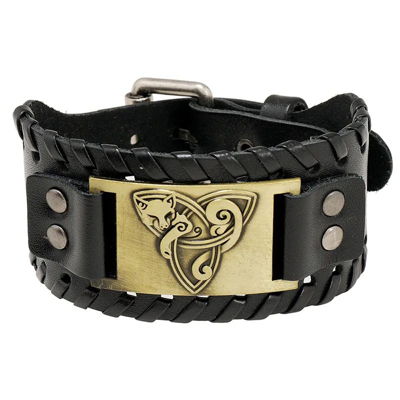 New Retro Wide Leather Nordic Rune of Odi Bracelet Men's Bracelet Celtic Viking Fox Pattern Jewelry Bracelet Accessories Gifts
New Retro Wide Leather Nordic Rune of Odi Bracelet Men's Bracelet Celtic Viking Fox Pattern Jewelry Bracelet Accessories Gifts