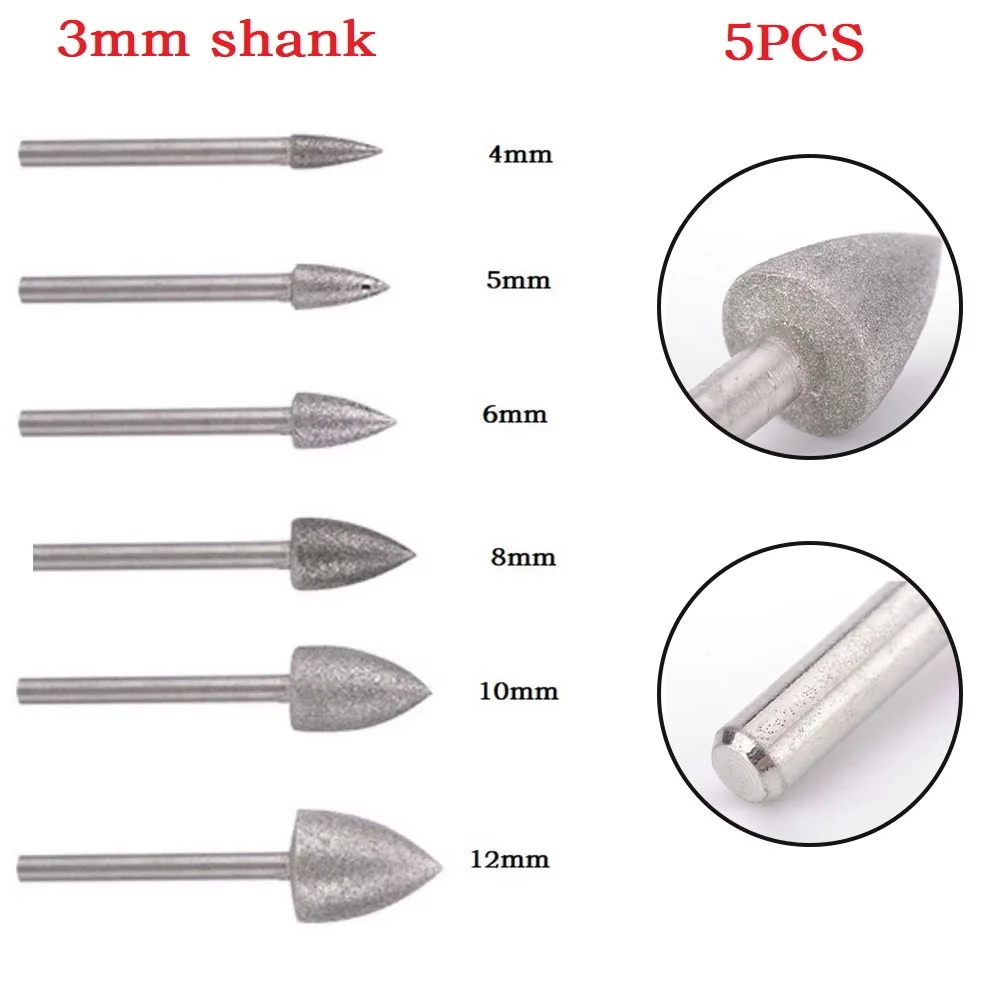 5x 4-12mm Diamond Triangle Burr Drill Bit Set Triangle Shaped Grinding Needle Head For Ceramic Glass Carving Engraving Tools
5x 4-12mm Diamond Triangle Burr Drill Bit Set Triangle Shaped Grinding Needle Head For Ceramic Glass Carving Engraving Tools
