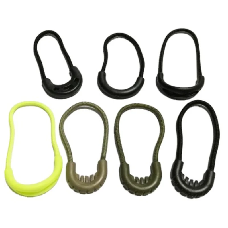 

10PCs EDC MultiPurpose Zipper Rope Black Camping Equipment Anti-theft Zipper Longer Tail Rope Bags Clip Buckle Outdoor Travel