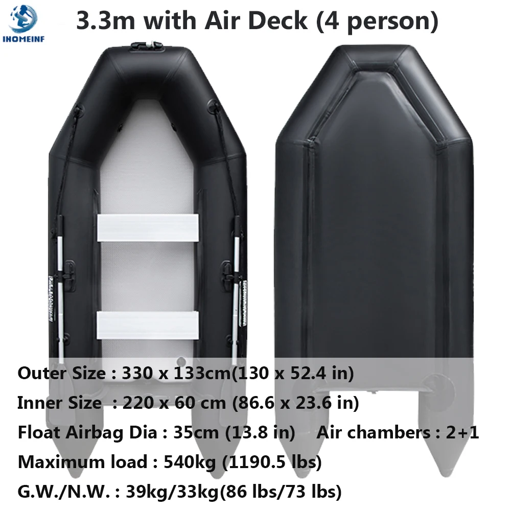 4 Person Inflatable Rowing Boat 3.3m 1.2MM PVC Assault Boats With Air Deck Anti-collision Fishing Speed Raft Kayak Accessories
4 Person Inflatable Rowing Boat 3.3m 1.2MM PVC Assault Boats With Air Deck Anti-collision Fishing Speed Raft Kayak Accessories