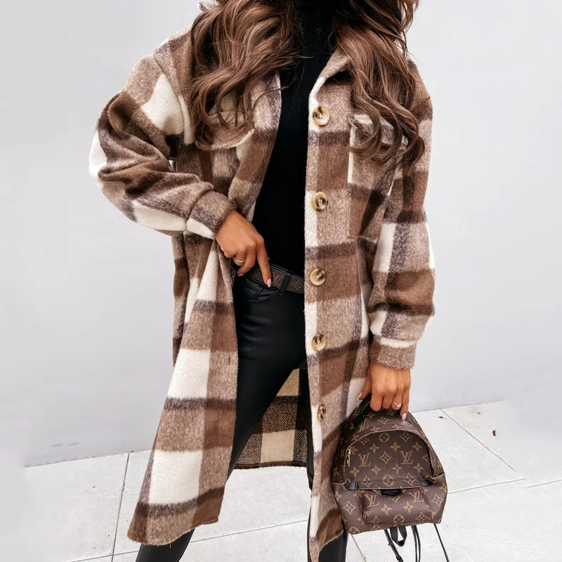 2022 Autumn Winter New Women Fashion Wool Coats High Quality Single Breasted Plaid Outwear Female Casual Loose Blends
2022 Autumn Winter New Women Fashion Wool Coats High Quality Single Breasted Plaid Outwear Female Casual Loose Blends