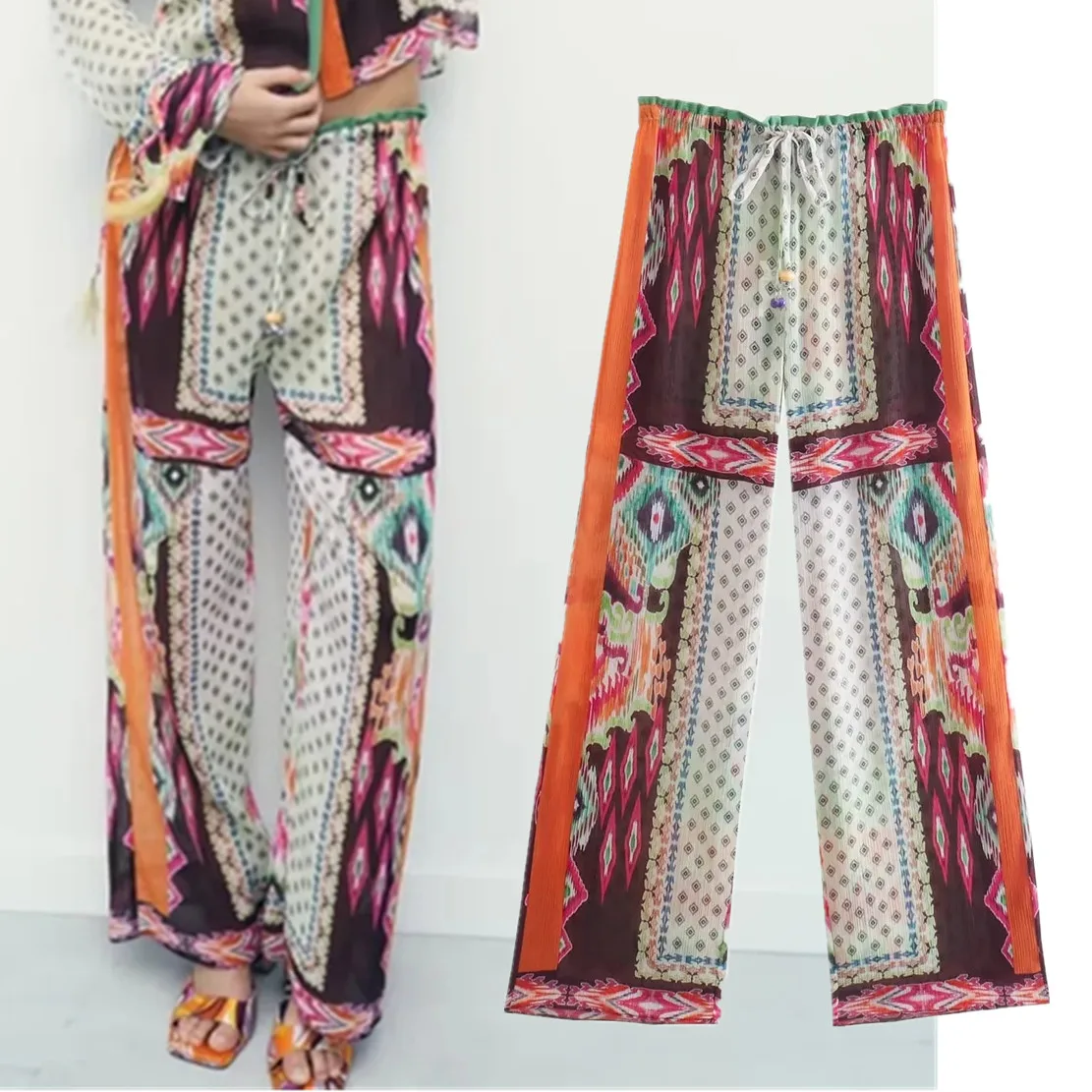 Jenny&Dave Ethnic Style Bohemian Vintage Chiffon Tassles Straight Loose Trousers Casual Harem Pants Women
Jenny&Dave Ethnic Style Bohemian Vintage Chiffon Tassles Straight Loose Trousers Casual Harem Pants Women