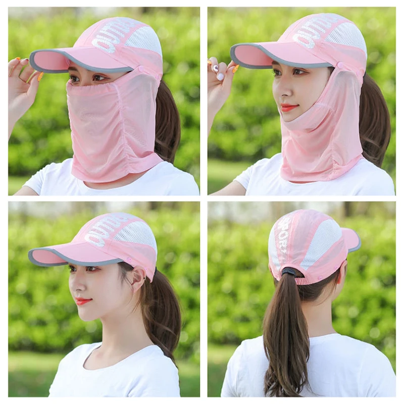 Women's Summer Baseball Cap With Veil Outdoor Sports Travel Biking Mesh Cap UV Protection Face Neck Protect Sunshade Hat X15G
Women's Summer Baseball Cap With Veil Outdoor Sports Travel Biking Mesh Cap UV Protection Face Neck Protect Sunshade Hat X15G