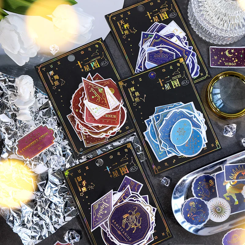 12 Star Sign Suncatcher Stickers Aesthetic Decor Phone Scrapbooking Sketchbook Collage Material Holographic Labels Journaling 
12 Star Sign Suncatcher Stickers Aesthetic Decor Phone Scrapbooking Sketchbook Collage Material Holographic Labels Journaling