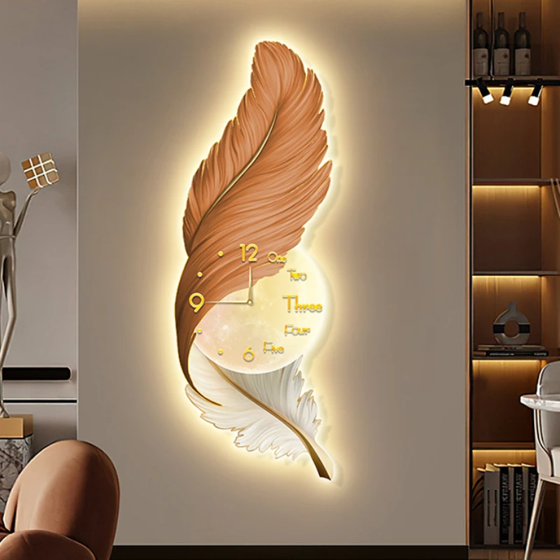 Luxury Art Clock Decorative Painting Silent Living Room Wall Clock Feather Decoration Clock Home Decoration
Luxury Art Clock Decorative Painting Silent Living Room Wall Clock Feather Decoration Clock Home Decoration