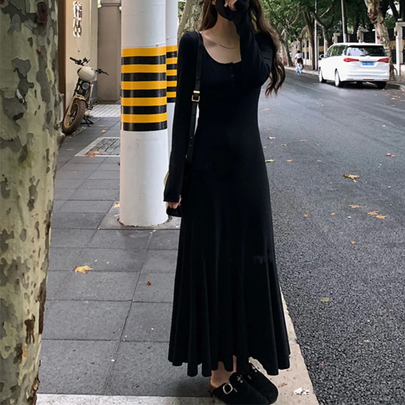 New Women's Retro Long Sleeve Knit Slim Dress Elegant and Stylish Party Dresses Fall Casual Dresses
New Women's Retro Long Sleeve Knit Slim Dress Elegant and Stylish Party Dresses Fall Casual Dresses