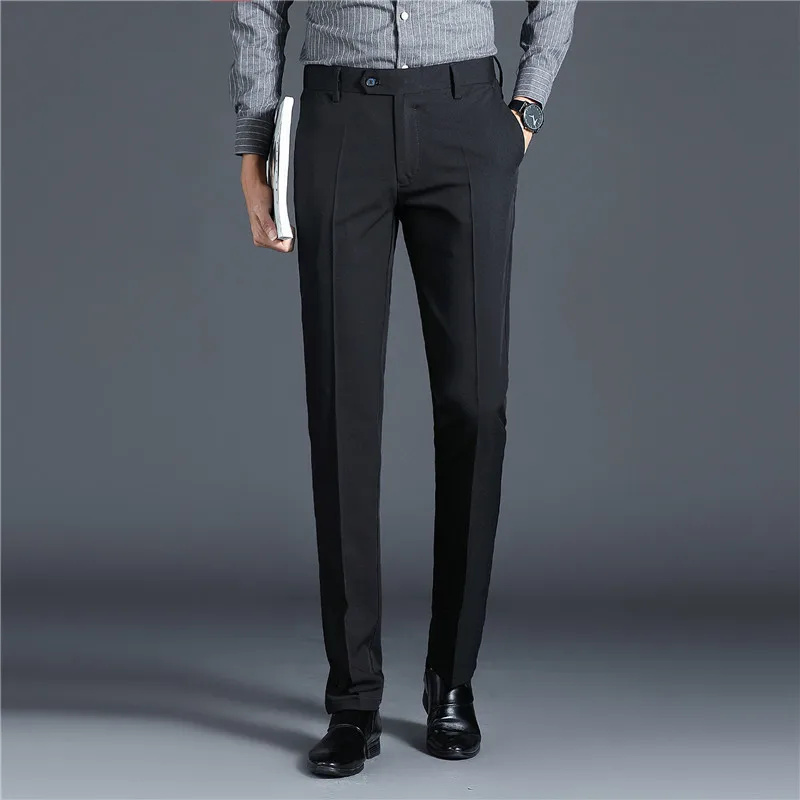 

2022 Trousers Men's Slim Men's Dress Pants Casual Business Vertical Autumn Thickening Free Ironing Fashion Urban Straight Pants