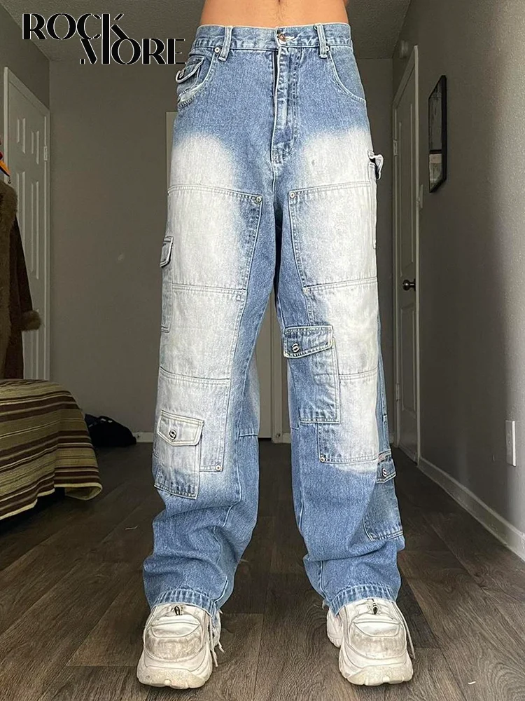 Rockmore Vintage Jeans Women Chic Pockets Patchwork Y2K Streetwear Loose Straight Cargo Pants Cotton Basic Denim Trousers Korean
Rockmore Vintage Jeans Women Chic Pockets Patchwork Y2K Streetwear Loose Straight Cargo Pants Cotton Basic Denim Trousers Korean