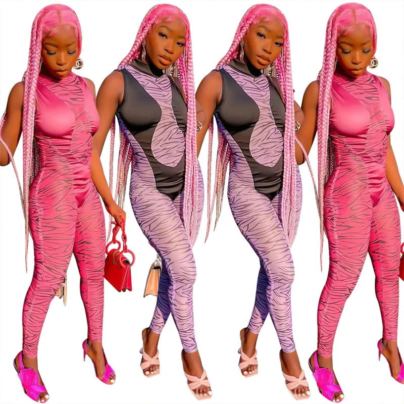 Cutubly Women Jumpsuits Sexy Zebra Stripe Print Patchwork Sleeveless Skinny Overalls O Neck Fashion Streetwear Club Night Romper
Cutubly Women Jumpsuits Sexy Zebra Stripe Print Patchwork Sleeveless Skinny Overalls O Neck Fashion Streetwear Club Night Romper