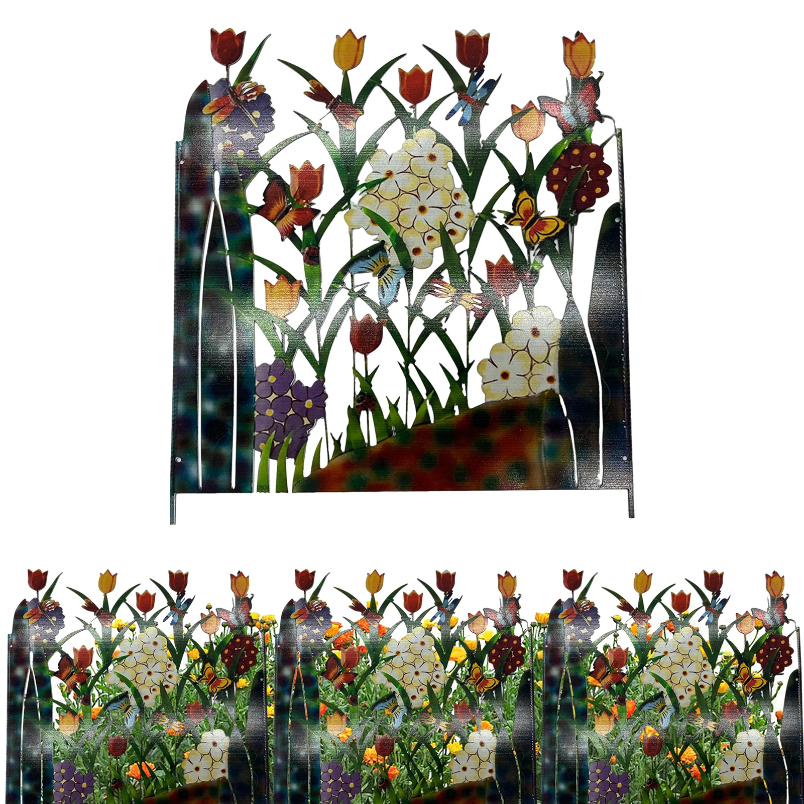 Flower Metal Landscape Fencing Decorative Border Flower Leaf Butterfly Dragonfly Garden Stake Decor Rustproof Iron Garden Fence
Flower Metal Landscape Fencing Decorative Border Flower Leaf Butterfly Dragonfly Garden Stake Decor Rustproof Iron Garden Fence
