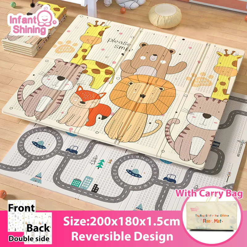 Infant Shining Thickened 1.5cm Play Mat 200*180cm Foldable Cartoon Baby Playmat Children Crawling Pad Puzzle Non-slip Game Pad
Infant Shining Thickened 1.5cm Play Mat 200*180cm Foldable Cartoon Baby Playmat Children Crawling Pad Puzzle Non-slip Game Pad
