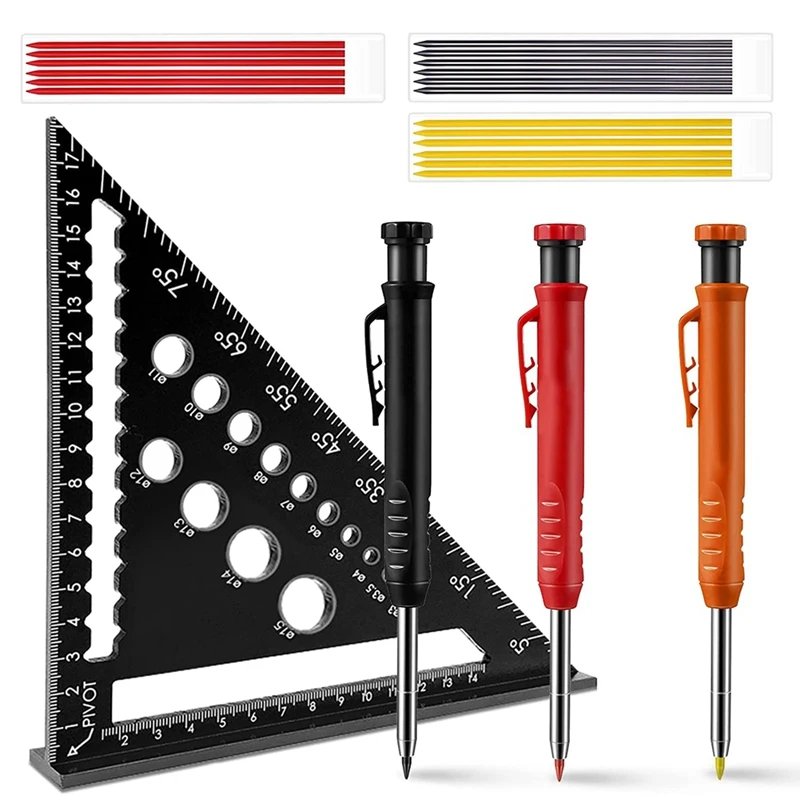 3D Angle Hole Measure Gauge Protractor Black Carpenter Pencils Mechanical With Mechanical Pencil For Woodworking Tools Gifts
3D Angle Hole Measure Gauge Protractor Black Carpenter Pencils Mechanical With Mechanical Pencil For Woodworking Tools Gifts