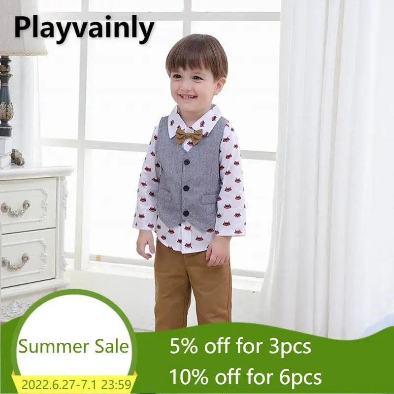 Wholesale Boy Suit 2021 New Baby FOX White Shirt+vest coat +pants Fashion 3PCS Outfits Set Baby Clothes E16052
Wholesale Boy Suit 2021 New Baby FOX White Shirt+vest coat +pants Fashion 3PCS Outfits Set Baby Clothes E16052
