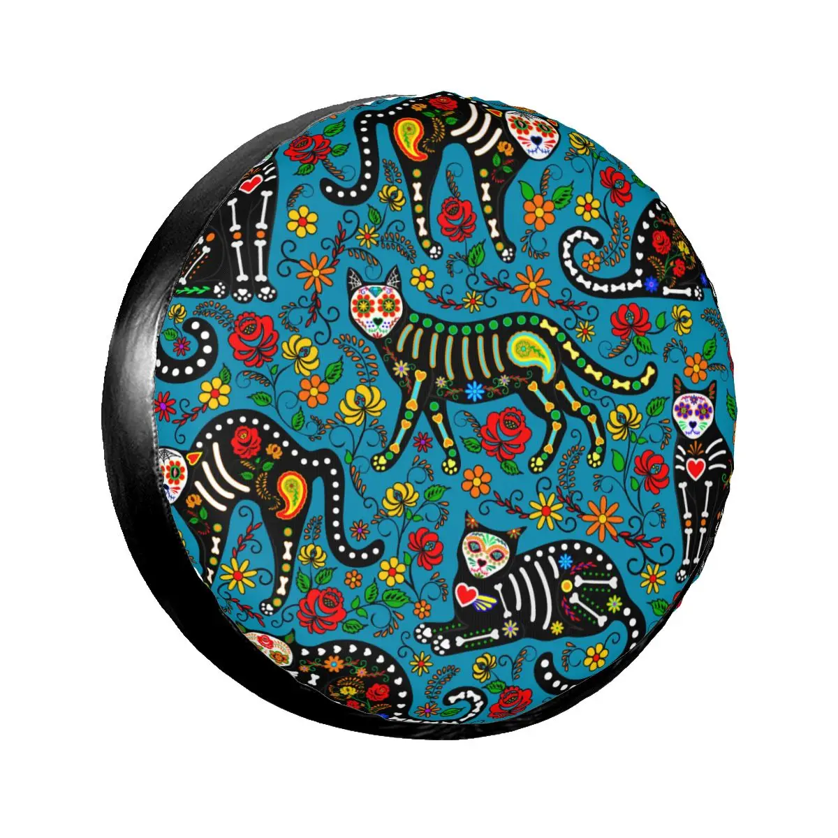 1Pc Car Spare Tire Cover Calavera Sugar Skull Black Cats In Mexican Style Case Polyester Tire for Cars Wheel Protection Cover 
1Pc Car Spare Tire Cover Calavera Sugar Skull Black Cats In Mexican Style Case Polyester Tire for Cars Wheel Protection Cover