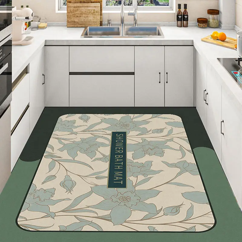 

Kitchen Mat Water Absorption, Oil Absorption and Dirt Resistance Mat Area Rugs Carpets for Kitchen Bath Mat Entrance Door Mat