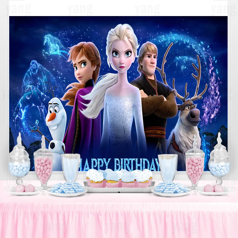 

Disney Princess Frozen Anna Elsa Olaf Girls Birthday Backgrounds Decors Vinyl Party Backdrops Baby Shower Supplies Girls Gifts