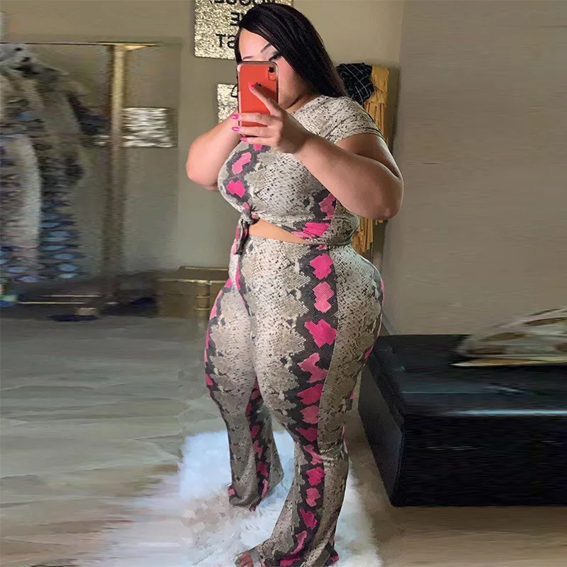 Sexy Snake Print Plus Size 2pcs Long Sets Print Two Piece Crew Neck For 2022 Women Clothing Over Size Dropshipping Wholesale
Sexy Snake Print Plus Size 2pcs Long Sets Print Two Piece Crew Neck For 2022 Women Clothing Over Size Dropshipping Wholesale