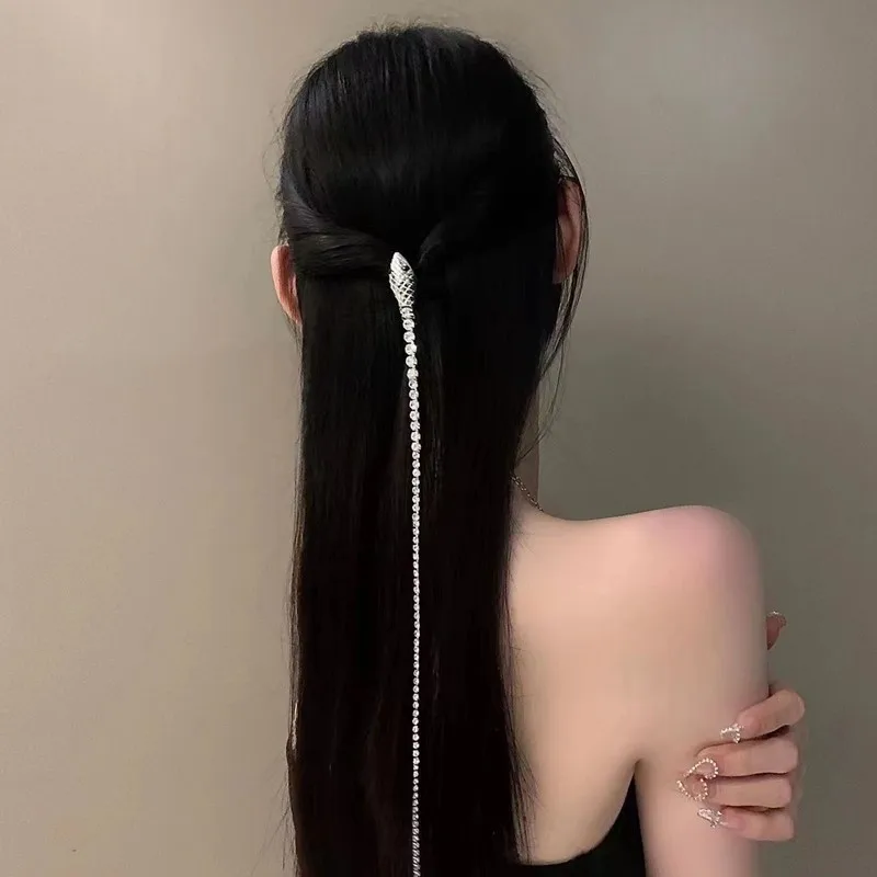 

Новинка 2023, Классическая заколка-змея для длинных волос в китайском стиле, простая цепочка для волос с кисточками, женские модные аксессуары для ухода за волосами