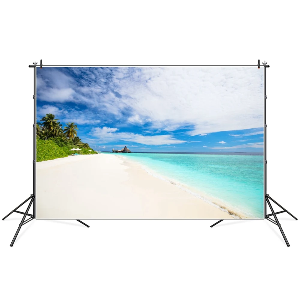 Clouds Blue Sky Sea Tropical Palms Beach Photography Backgrounds Seascape House Summer Holiday Party Decoration Photo Backdrops
Clouds Blue Sky Sea Tropical Palms Beach Photography Backgrounds Seascape House Summer Holiday Party Decoration Photo Backdrops